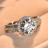 2.6ct Round Cut VVS1 Diamond Engagement Ring 14k WhiteGold Finish Halo Solitaire