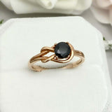 0.5ct Engagement Ring Round Black Diamond Knot Split Shank 14k Yellow Gold Over