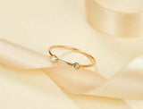 0.04ct Round Cut Diamond Wedding Band Dainty Minimalist 14k Yellow Gold Finish