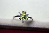 2.3ct Engagement Ring Oval Cut Peridot Stylish Partywear 14k White Gold Finish