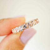 1ct Round Cut Simulated Peach Morganite Eternity Wed Band 14k Yellow Gold Plated