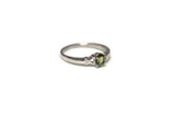 0.35ct Oval Cut Green Peridot Solitaire Engagement Ring 14k White Gold Finish