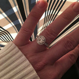 1ct Round Cut Diamond Solitaire Halo Engagement Ring 14k White Gold Finish