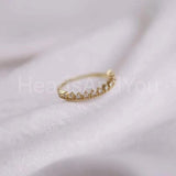 0.5ct Round Cut Moissanite Minimalist Crown Wedding Band 14k Yellow Gold Plated