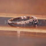 0.3ct Round Cut Moissanite Curved Stackable Wedding Band 14k Rose Gold Plated