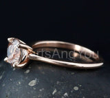 1ct Round Cut Simulated Morganite Solitaire Engagement Ring 14k Rose Gold Plated