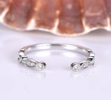 Open Milgrain Eternity Wedding Ring Band 1ct Round Diamond 14k White Gold Finish