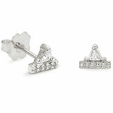 0.5ct Trillion Cut VVS1D Diamond Minimalist Stud Earrings 14k White Gold Finish