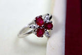 2.3ct Engagement Ring Oval Cut Pink Ruby Stylish Partywear 14k White Gold Finish