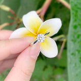0.2ct Round Cut Moissanite Solitaire Women Engagement Ring 14k White Gold Plated