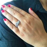 Bridal Set Engagement Ring 2.5ct Round Cut VVS1D Diamond 14k White Gold Finish