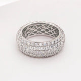 2ct Round Cut Moissanite Wide Full Eternity Wedding Band 14k White Gold Plated