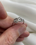 0.15ct Round Cut Moissanite Infinity Knot Engagement Ring 14K White Gold Plated