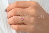 0.4ct Oval Simulated Pink Sapphire Solitaire Engagement Ring 14k RoseGold Plated