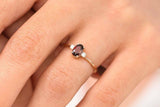 0.3ct Engagement Ring Oval Cut Pink Ruby Minimalist Trilogy 14k Yellow Gold Over