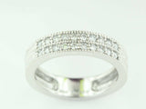 Double Row Anniversary Wedding Ring Band 1ct Round Diamond 14k White Gold Finish