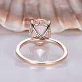 1.5ct Oval Peach Morganite Accent Solitaire Engagement Ring 14k Rose Gold Over