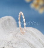 0.3ct Marquise Simulated Diamond Single Prong Wedding Band 14k Rose Gold Plated