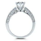 4Ct Round Cut Diamond Milgrain Vintage Engagement Ring 14K White Gold Finish