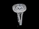2ct Cushion Diamond Engagement Ring Double Halo Split Shank 14k White Gold Over