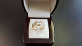 5Ct Round Diamond Accent Cocktail Tension Solitaire Ring 14K Yellow Gold Finish