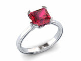 2ct Princess Cut Pink Ruby Bridal Set Band Engagement Ring 14k White Gold Finish