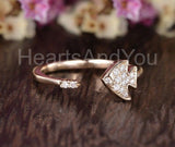 0.5ct Round Cut Moissanite Fish Shaped Women Wedding Band 14k Yellow Gold Plated