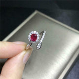 1ct Oval Cut Pink Ruby Engagement Ring Halo Bypass Design 14k White Gold Finish
