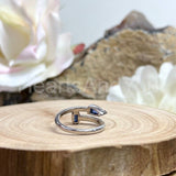 0.5ct Baguette Cut Simulated Blue Sapphire Bypass Ring 14k White Gold Plated