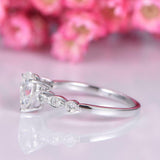 1.5ct Pear Cut Diamond Accents Solitaire Engagement Ring 14k White Gold Finish