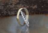 Eternity Couple Wedding Ring Band 1.2ct Round Cut Diamond 14k Dual Tone Finish