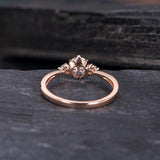 0.5ct Round Cut Moissanite Trilogy Women Engagement Ring 14K Rose Gold Plated