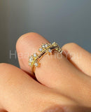 0.5ct Round Cut Moissanite Celtic Cluster Engagement Ring 14k Yellow Gold Plated