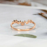 1.2ct Round Cut Diamond Wedding Band Curved Half Eternity 14k Rose Gold Finish