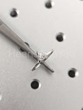 0.3ct Trillion Cut Simulated Diamond Bezel Solitaire Ring 14k White Gold Plated