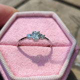 0.5ct Round Cut Moissanite Trilogy Minimalist Women Ring 14k White Gold Plated