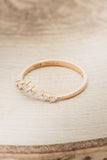0.2ct Round Cut Moissanite Cluster Women Wedding Band 14k Rose Gold Plated