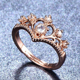 2ct Round Cut Diamond Engagement Ring 14k Rose Gold Finish Crown Milgrain Design