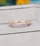 0.5ct Round Cut Simulated Purple Amethyst Minimalist Band 14k Rose Gold Plated