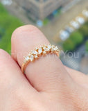 0.5ct Marquise Cut Simulated Diamond Cluster Wedding Band 14k Yellow Gold Plated