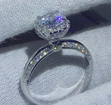 1.7ct Round Cut Diamond Engagement Ring 14k White Gold Finish Flower for Women