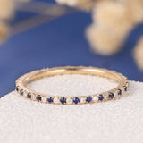 0.5ct Round Cut Simulated Sapphire Eternity Wedding Band 14k Yellow Gold Plated