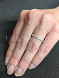 0.5ct Round Cut Simulated Ruby Half Eternity Wedding Band 14k White Gold Plated
