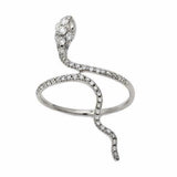 3.5ct Round Brilliant Diamond Snake Design Statement Ring 14K White Gold Over