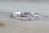 0.1ct Round Cut Diamond Engagement Ring 14k White Gold Finish Key Minimalist