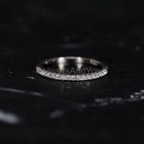 0.15ct Round Cut Moissanite Half Eternity Wedding Band 14k White Gold Plated