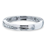 0.15ct Round Cut Moissanite Channel Set Women Wedding Band 14k White Gold Plated