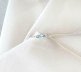 0.2ct Marquise Cut Blue Aquamarine Trilogy Minimalist Ring 14k White Gold Finish