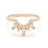 0.34ct Marquise Cut Diamond Wedding Band 14k White Gold Finish Butterfly Tiara