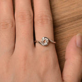 1ct Engagement Ring Round Cut Morganite Swirl Twist Solitaire 14k WhiteGold Over